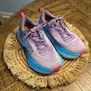Hoka purple and blue Bondi 8